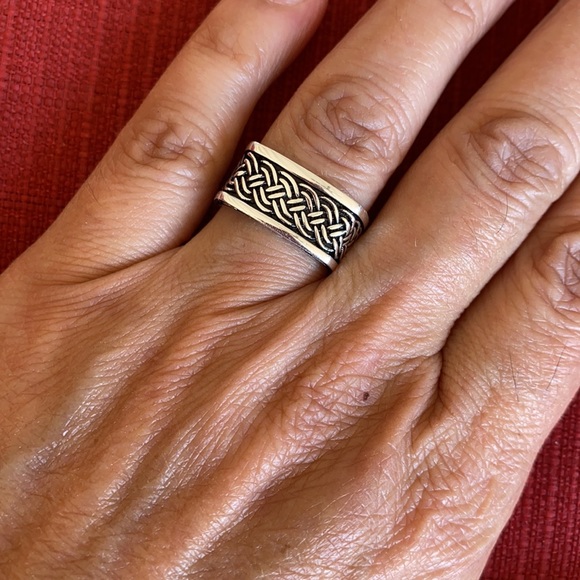 NEW 925 STERLING SILVER FANCY MEN’S WEDDING BAND - Picture 6 of 10